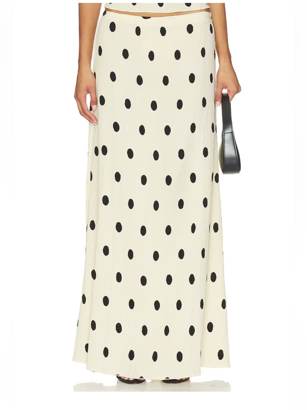 Lioness Ford Maxi Skirt Porcelain Polka Dot crinkle Revolve NWT M